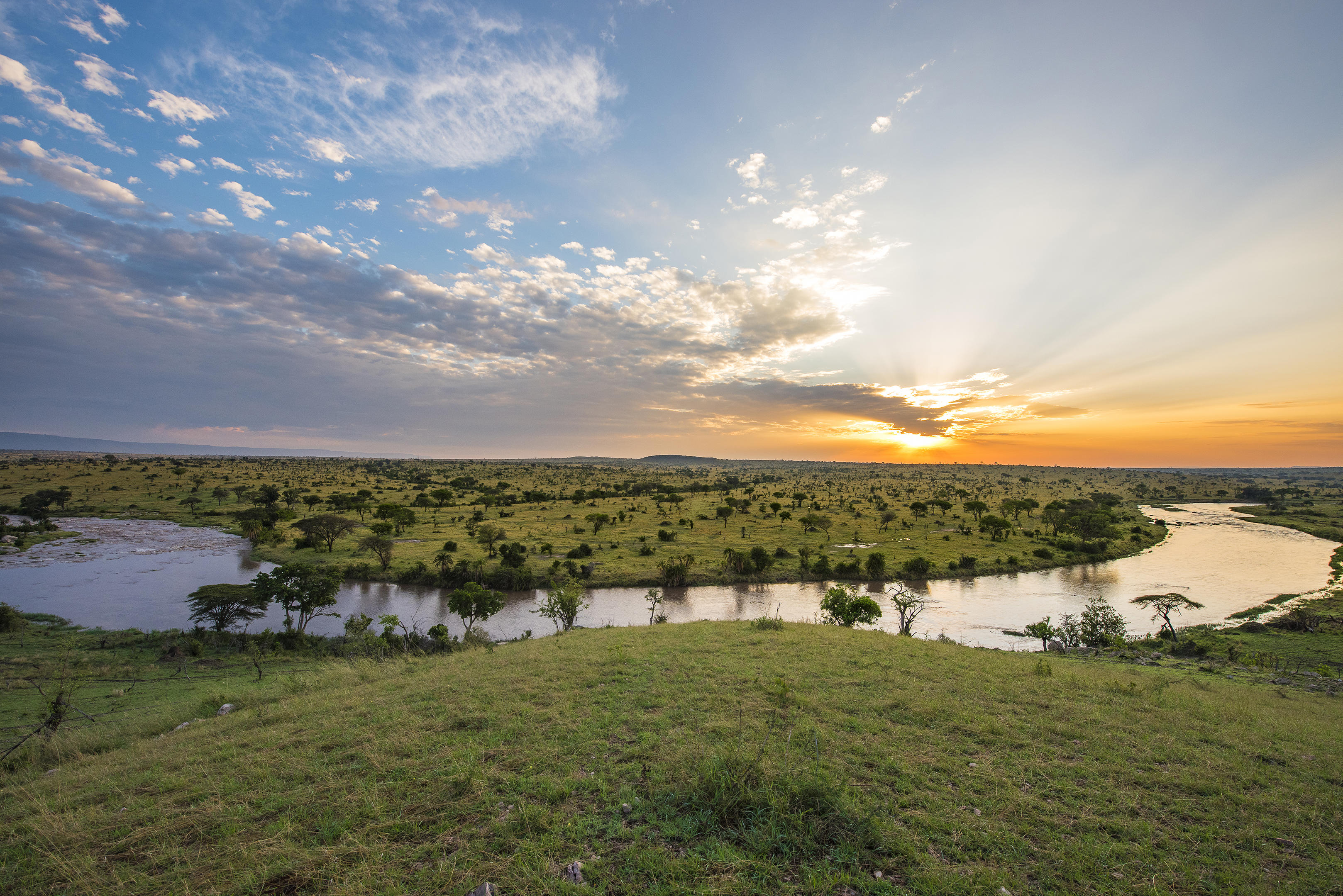 Sunset across the Tanzanian wilderness on honeymoon
